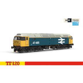Hornby TT3097TXS TT Gauge Class 47 47485 BR Large Logo Blue TXS Sound Fitted