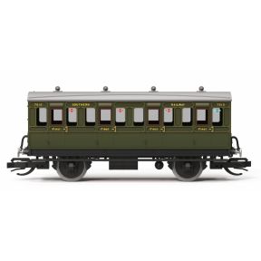 Hornby TT4051 TT Gauge 4 Wheel Coach First Class SR Green