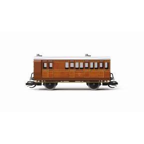 Hornby TT4084 TT Gauge 4 Wheel Brake Third Class Coach Isle Of Wight Teak No.12