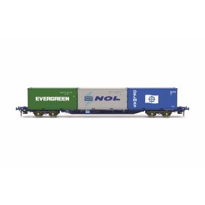 Hornby TT6032 TT Gauge KFA Container Wagon Touax with 3 x 20 Containers