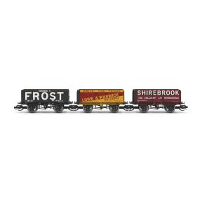 Hornby TT Gauge TT6042 TT Gauge Triple Pack 7 Plank Wagons Lowe & Warwick, Bernard T Frost And Shirebrook