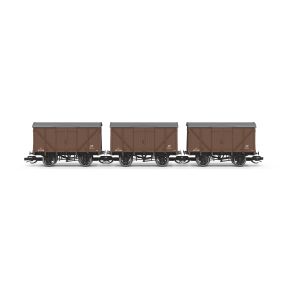 Hornby TT6044 TT Gauge Triple Pack BR 12 Ton Vent Van BR Bauxite B777345, B777346 And B777347