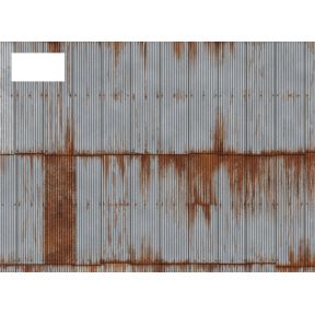 Scale Model Scenery TX280 OO Gauge Rusty & Weathered Corrugated Iron Texture Paper Pack Of 5
