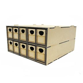 WWScenics WSLC021 10 Draw MDF Storage Box For OO-9 And TT