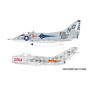 Airfix A50185 Mig 17F Fresco Douglas A-4B Skyhawk Dog Fight Double Starter Set