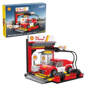 CaDA C66035W Shell Pit Stop Staging Station Plastic Brick Kit