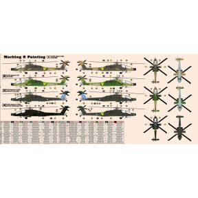 MisterCraft D-38 Apache AH-64A Helicopter Peten Plastic Kit