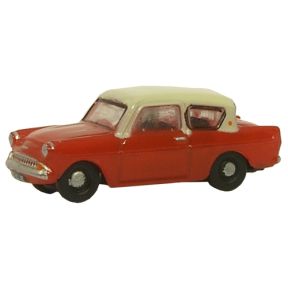 Oxford Diecast N105001 N Gauge Ford Anglia Red And Cream