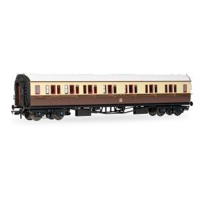 Hornby R40467 OO Gauge GW Collet Left Hand Corridor Composite Coach GW Chocolate And Cream 6521