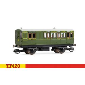Hornby TT4053 TT Gauge 4 Wheel Coach Third Class Brake SR Green